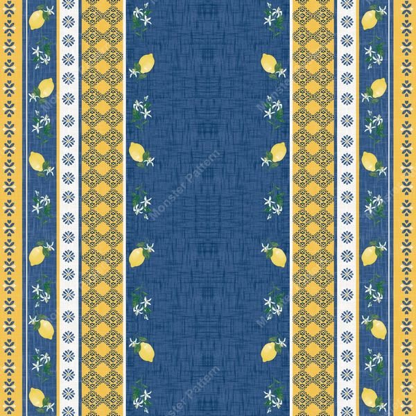 Lemon Border Pattern — original textile pattern for botanical licensing