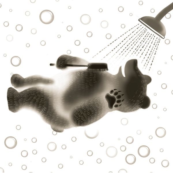 Bath Bear Pattern — original textile pattern for nursery licensing