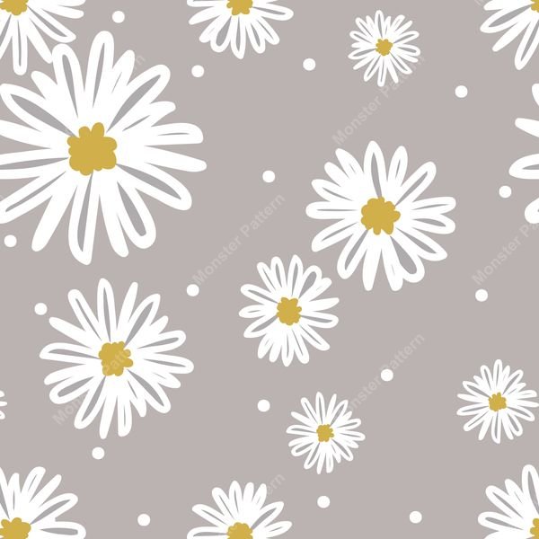 Daisy Repeat Pattern — original textile pattern for floral licensing