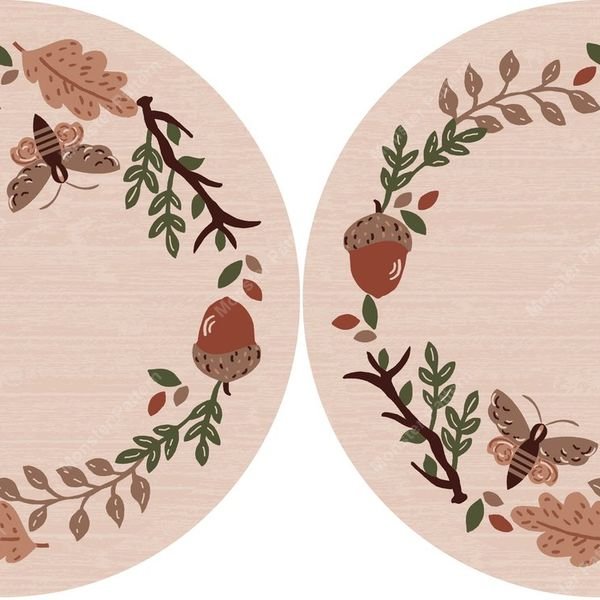 Circular Floral Wreath Repeat — original textile pattern for nursery licensing