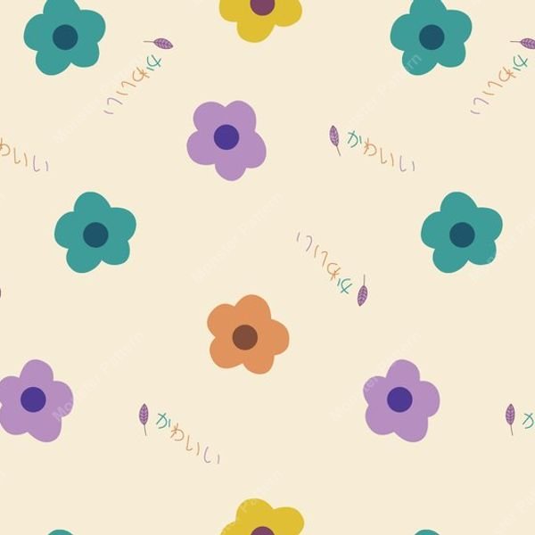 Colorful Floral Repeat Pattern — original textile pattern for floral licensing