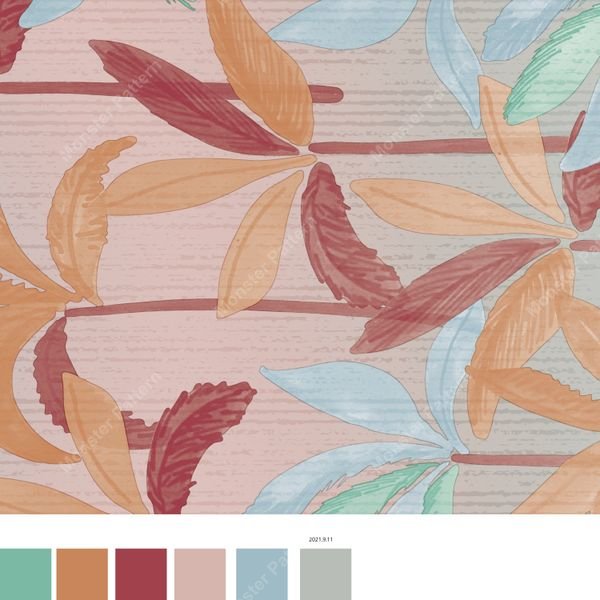 Leafy Botanical Repeat — original textile pattern for botanical licensing