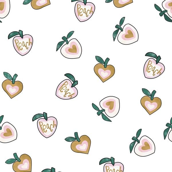 Peach Heart Pattern — original textile pattern for lifestyle licensing