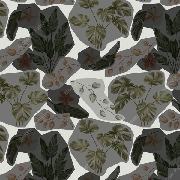 Tropical Botanical Repeat — original textile pattern for botanical licensing