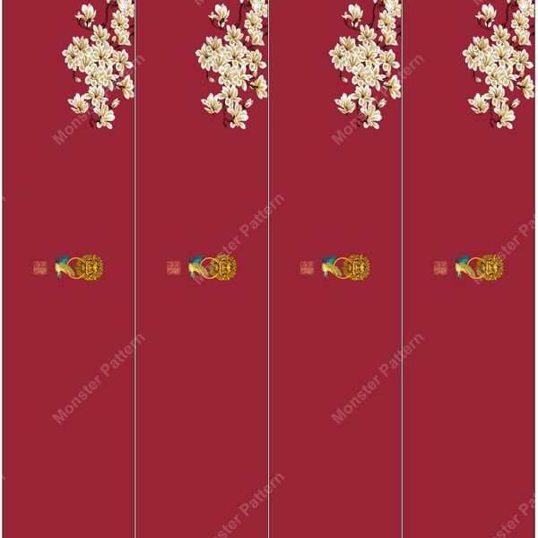 Cherry Blossom Vertical Stripes — original textile pattern for floral licensing