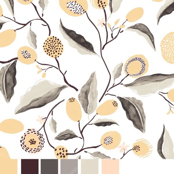Watercolor Botanical Fruits — original textile pattern for botanical licensing