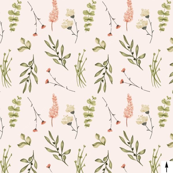 Watercolor Botanical Repeat — original textile pattern for botanical licensing