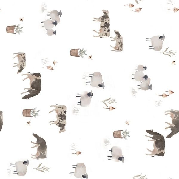 Watercolor Animal Pattern — original textile pattern for nursery licensing