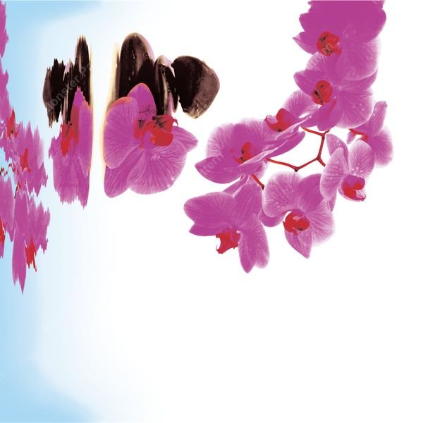 Purple Orchid Repeat Pattern — original textile pattern for floral licensing