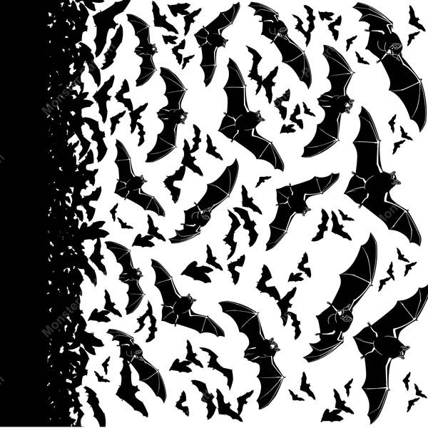 Bat Swarm Pattern — original textile pattern for nursery licensing