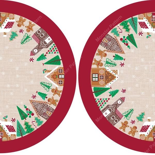 Circular Holiday Motif Repeat — original textile pattern for tabletop licensing