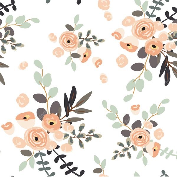 Soft Floral Repeat Pattern — original textile pattern for floral licensing