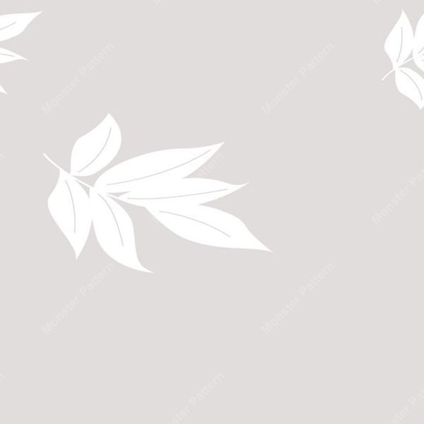White Leaf Repeat Pattern — original textile pattern for botanical licensing