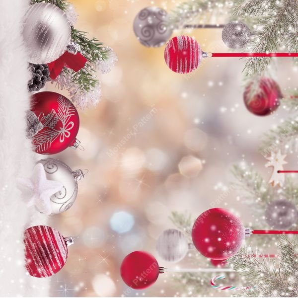 Christmas Baubles Pattern — original textile pattern for tabletop licensing