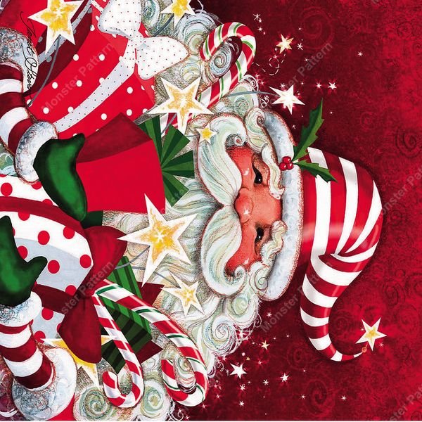 Santa Claus with Gifts — original textile pattern for nursery licensing