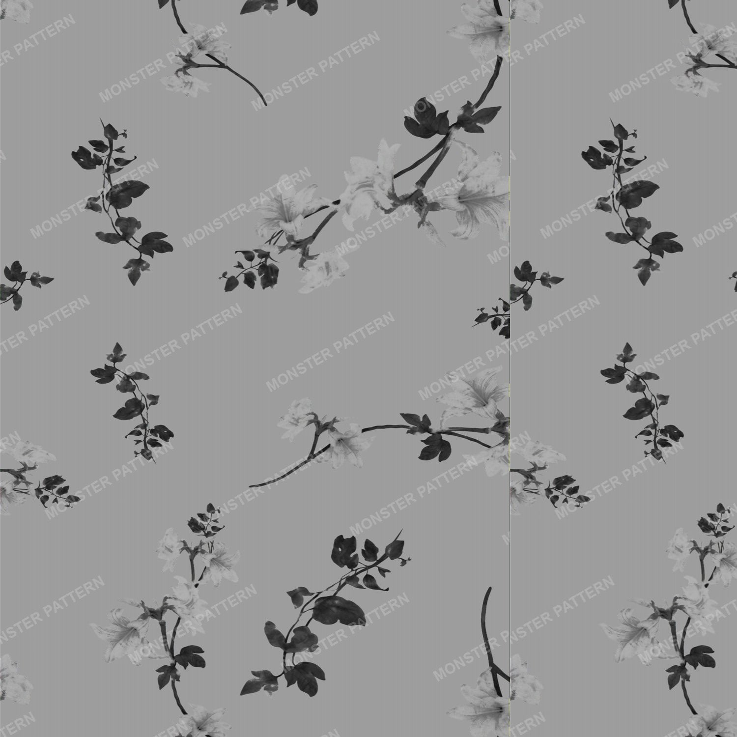 Floral Branch Repeat Pattern — original textile pattern for floral licensing
