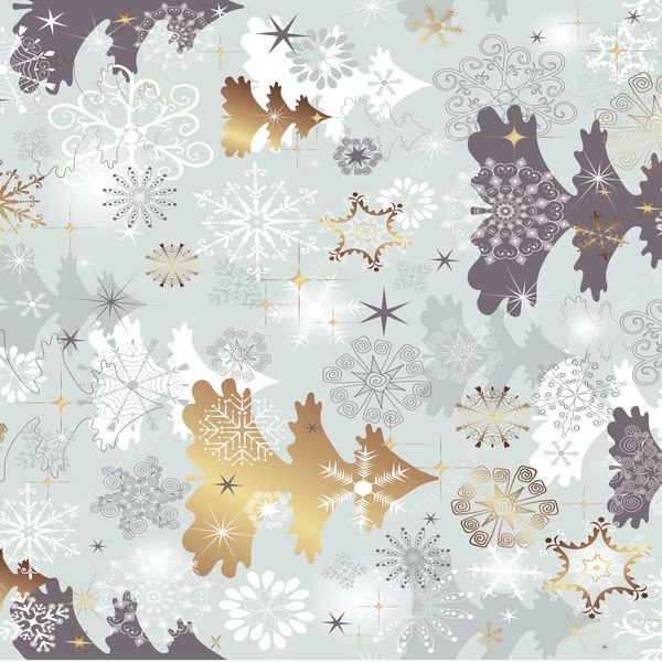 Snowflake and Star Pattern — original textile pattern for nursery licensing
