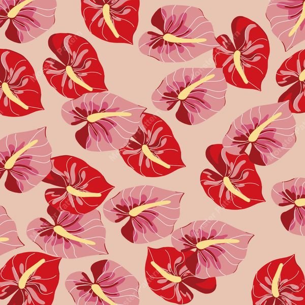 Anthurium Flower Pattern — original textile pattern for floral licensing