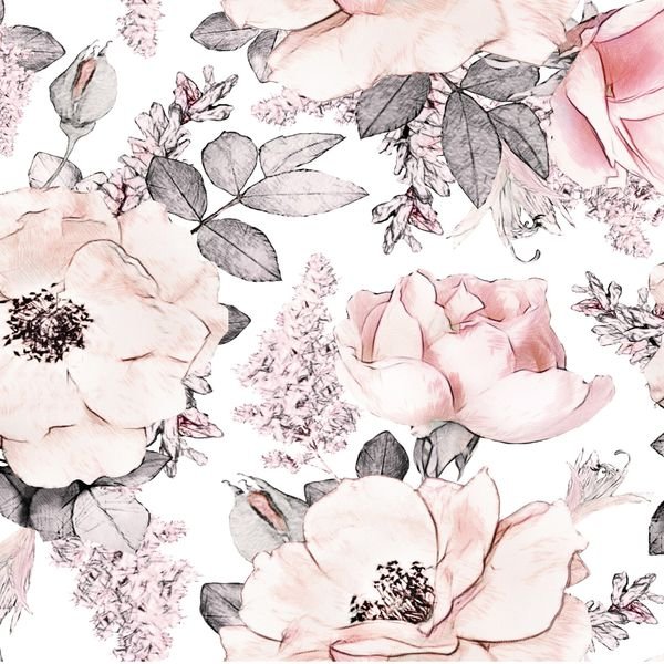 Watercolor Floral Repeat — original textile pattern for floral licensing