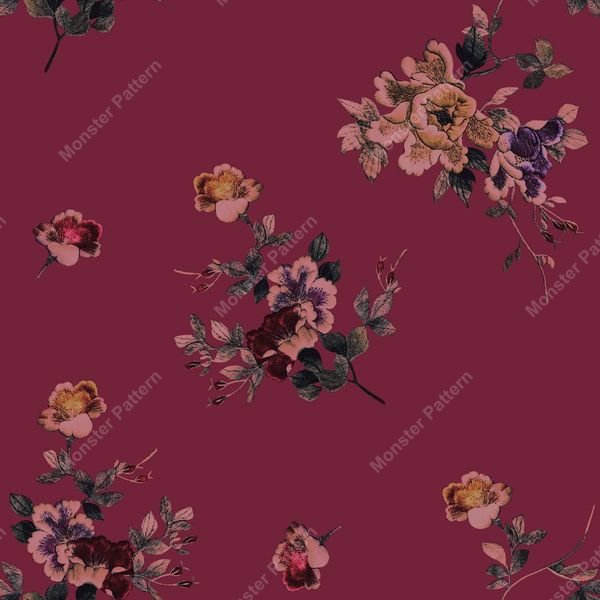 Floral Repeat Pattern — original textile pattern for floral licensing