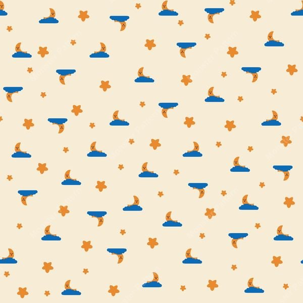 Celestial and Star Pattern — original textile pattern for nursery licensing