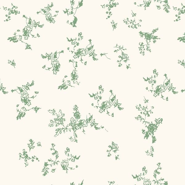 Green Botanical Sprigs — original textile pattern for botanical licensing