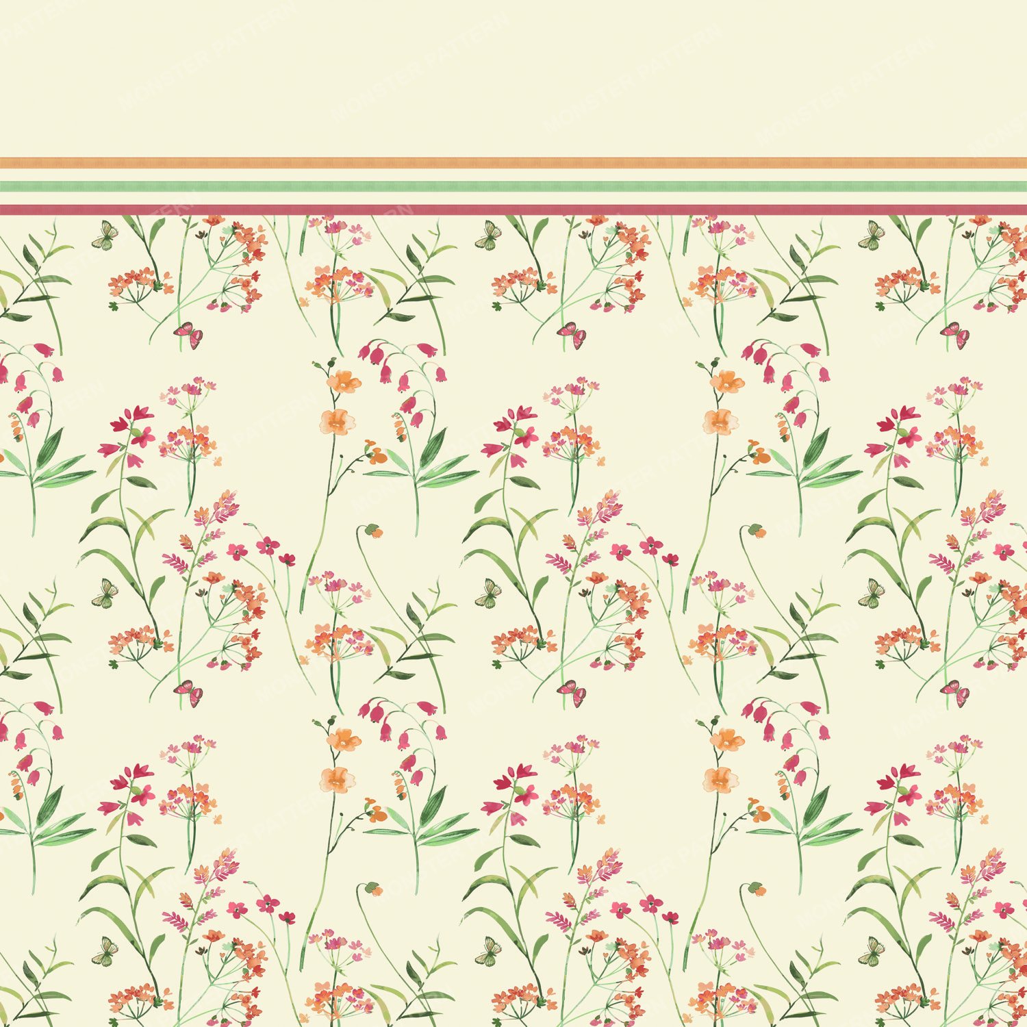 Floral Botanical Repeat — original textile pattern for nursery licensing