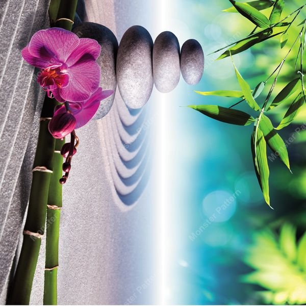 Zen Garden Elements — original textile pattern for botanical licensing