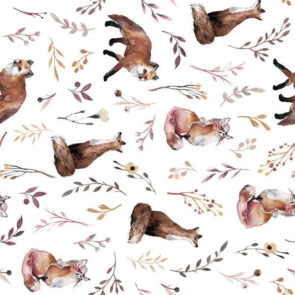 Otter and Floral Pattern — original textile pattern for nursery licensing