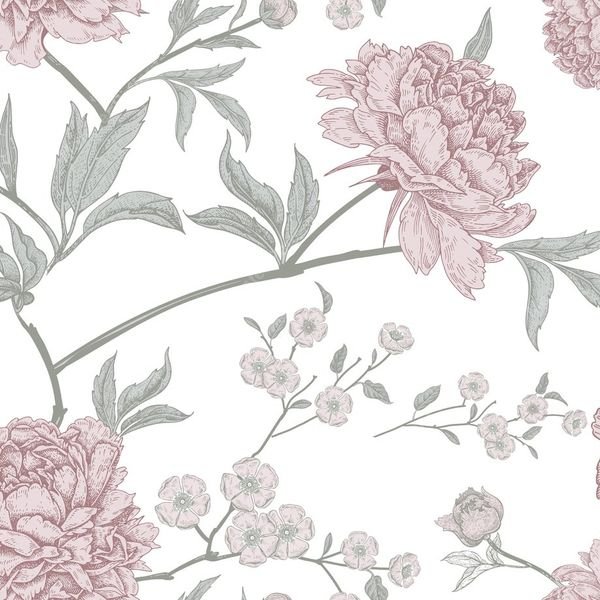 Lavender Floral Repeat Pattern — original textile pattern for floral licensing