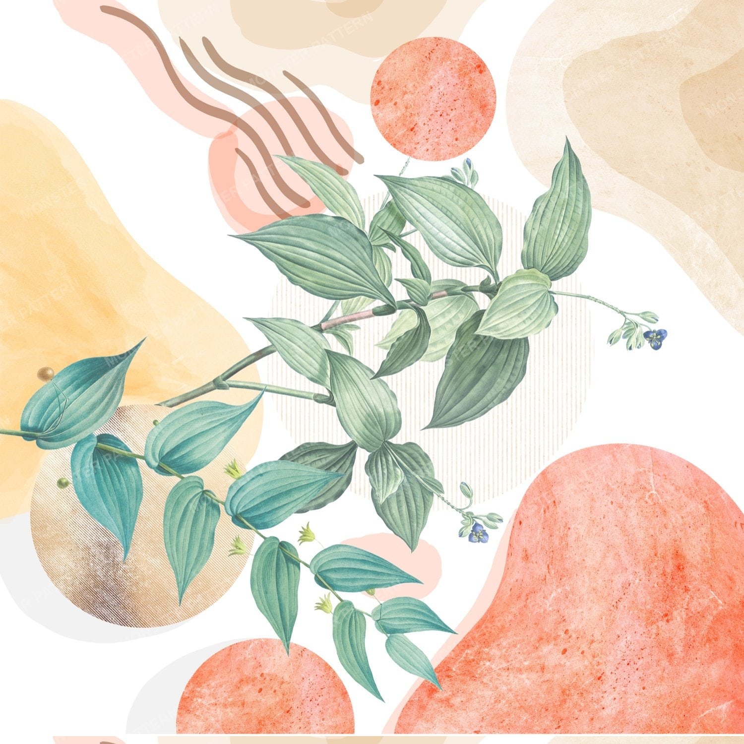 Botanical Abstract Pattern — original textile pattern for botanical licensing