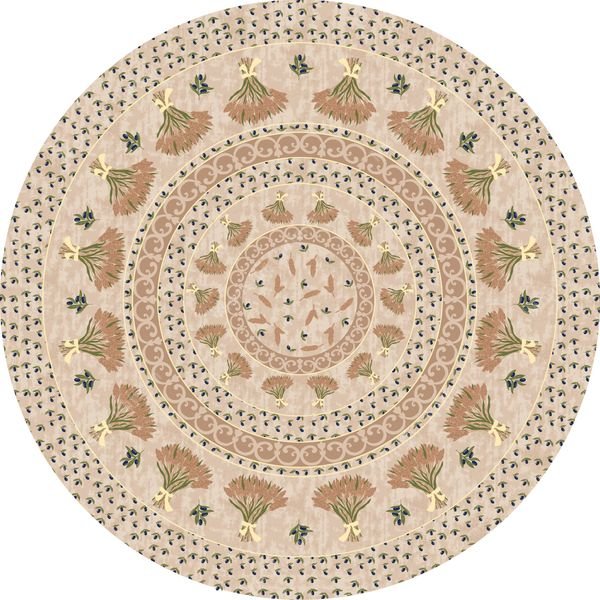 Circular Floral Medallion — original textile pattern for floral licensing