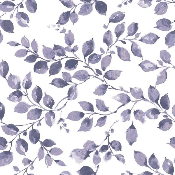 Blue Watercolor Leaves Pattern — original textile pattern for botanical licensing