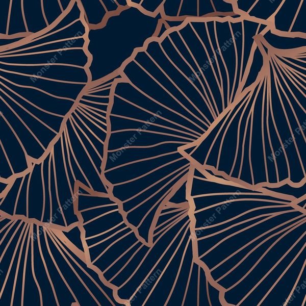 Ginkgo Leaf Repeat Pattern — original textile pattern for botanical licensing
