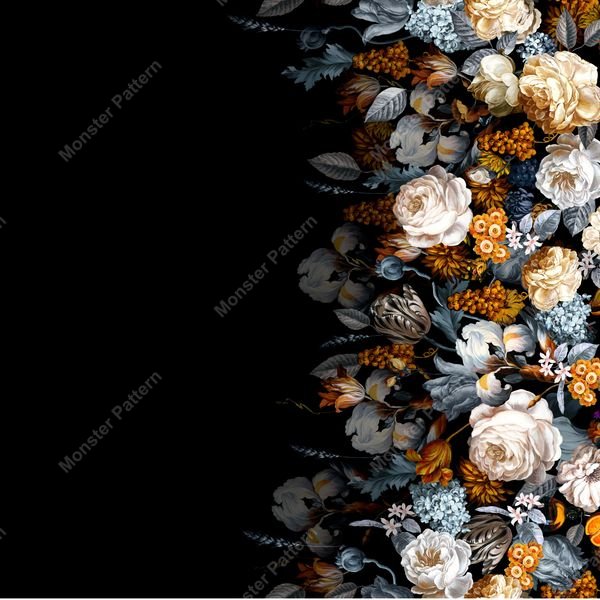 Floral Border Pattern — original textile pattern for floral licensing