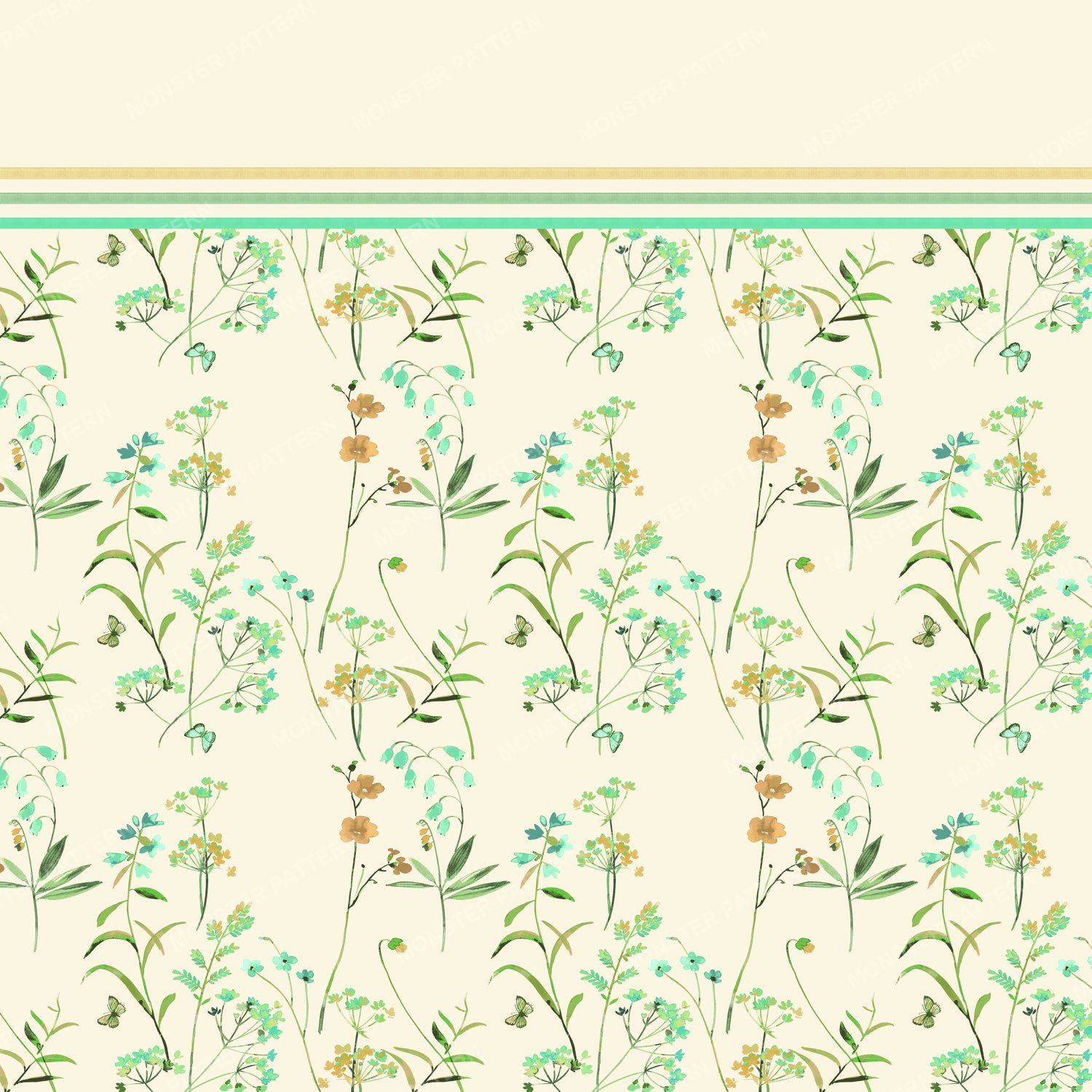 Floral Botanical Repeat — original textile pattern for nursery licensing