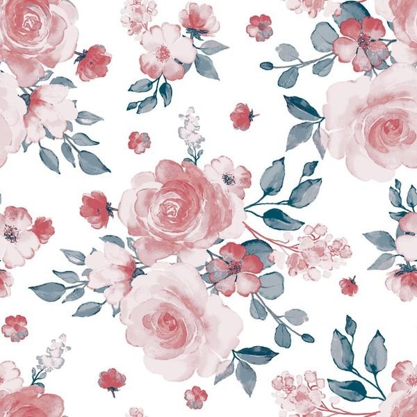 Pink Floral Repeat Pattern — original textile pattern for floral licensing
