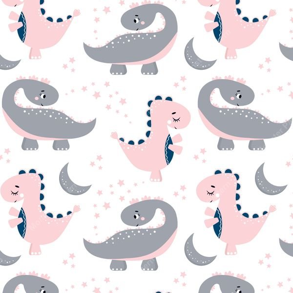 Cute Dinosaur Pattern — original textile pattern for nursery licensing