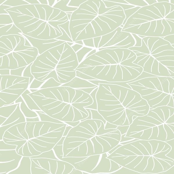 Light Green Leaf Pattern — original textile pattern for botanical licensing