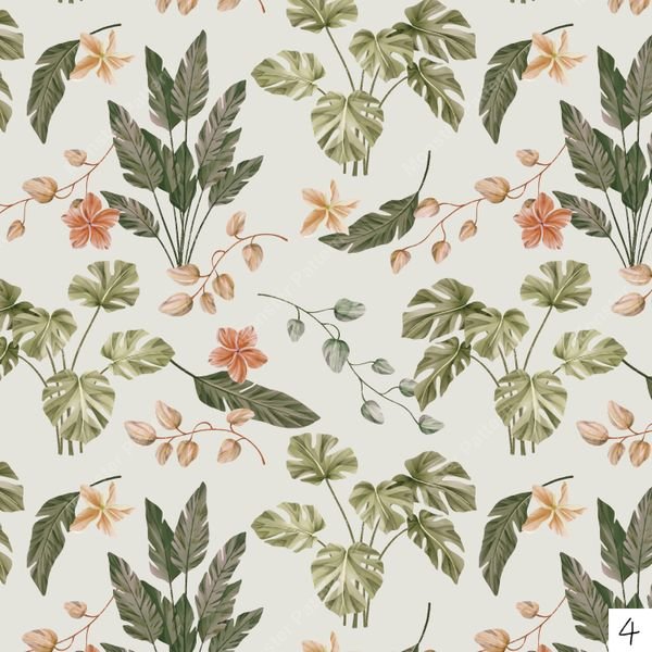 Tropical Botanical Repeat — original textile pattern for botanical licensing