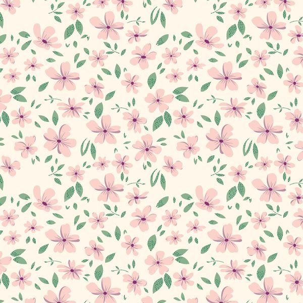 Small Pink Floral Pattern — original textile pattern for floral licensing