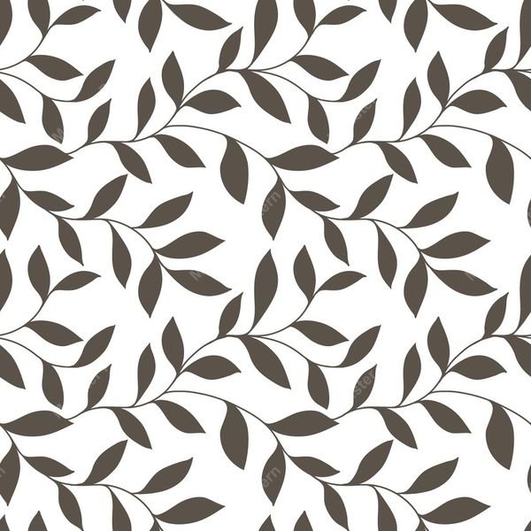 Black Leaf Vine Pattern — original textile pattern for botanical licensing