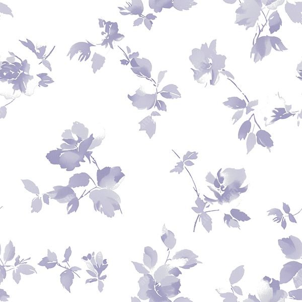 Blue Watercolor Floral Pattern — original textile pattern for floral licensing