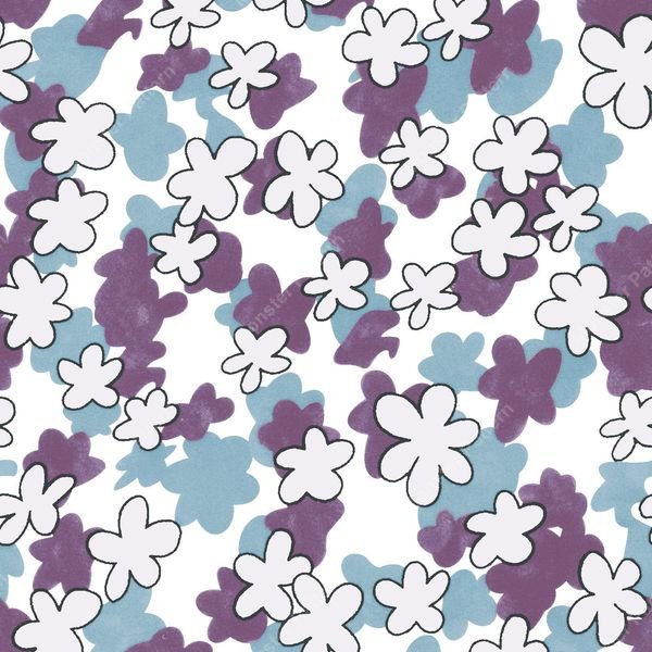 Floral Doodle Pattern — original textile pattern for floral licensing