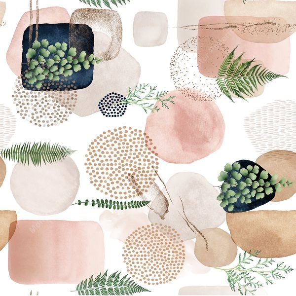 Abstract Botanical Shapes — original textile pattern for botanical licensing