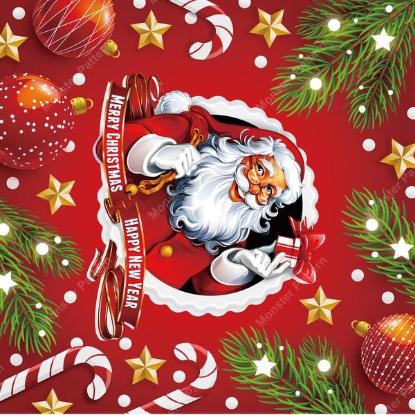 Christmas Santa Pattern — original textile pattern for nursery licensing
