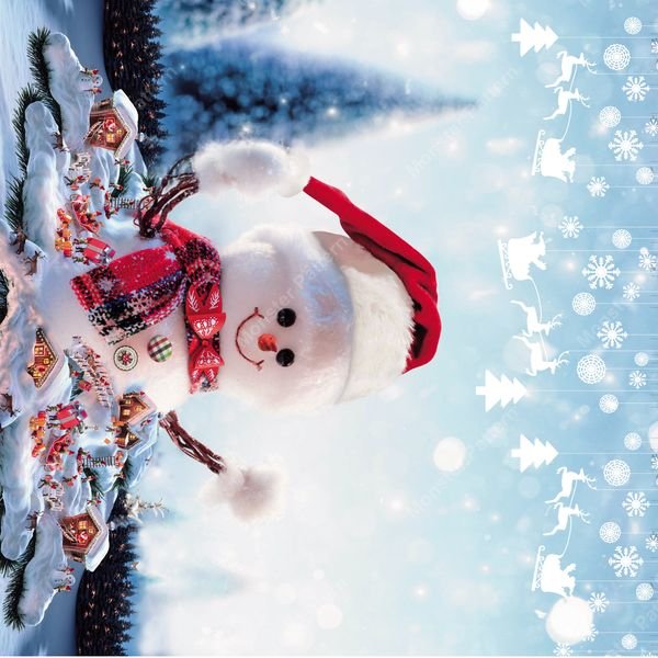 Snowman Holiday Pattern — original textile pattern for tabletop licensing