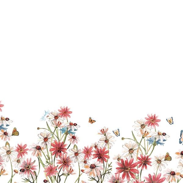 Floral Border Pattern — original textile pattern for nursery licensing