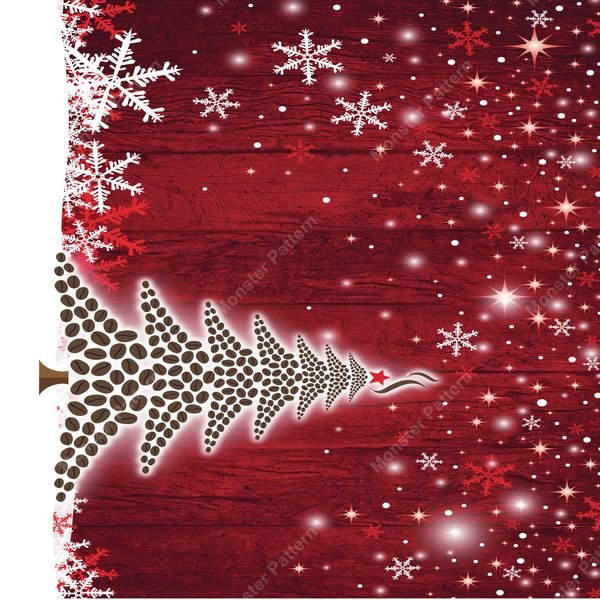 Christmas Tree Snowflake Pattern — original textile pattern for tabletop licensing