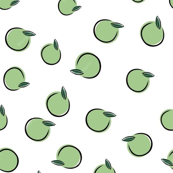 Green Apple Pattern — original textile pattern for botanical licensing